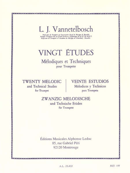 Leduc Vannetelbosch Louis Julien - 20 Etudes Melodiques et Techniques - Trompette