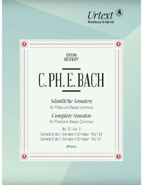 Edition Breitkopf Bach - Complete Sonatas Vol. 5 - Flute et Basso Continuo