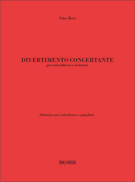 Ricordi Rota - Divertimento Concerte - Contrebasse Piano