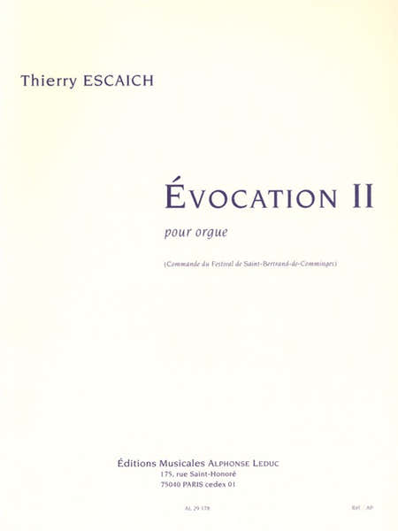 Leduc ESCAICH THIERRY - EVOCATION II - ORGUE