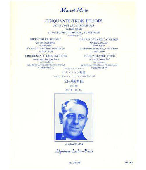 Mule M. - 53 Etudes D Apres Boehm,Terschack Et Furstenau Vol. 3 - Saxophone