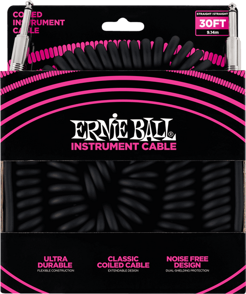 Ernie Ball TWISTED INSTRUMENT CABLES JACK/JACK 9M BLACK
