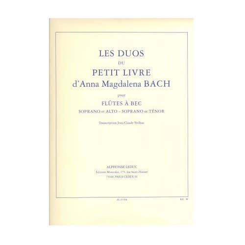 Leduc Petit Livre d'Anna Magdalena Bach