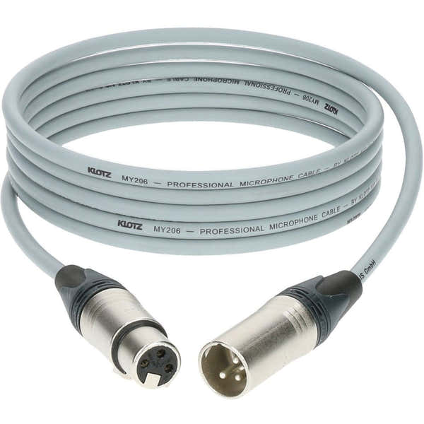 Klotz M1 MIC CABLE GREY 3M XLR 3P. F/M NEUTRIK