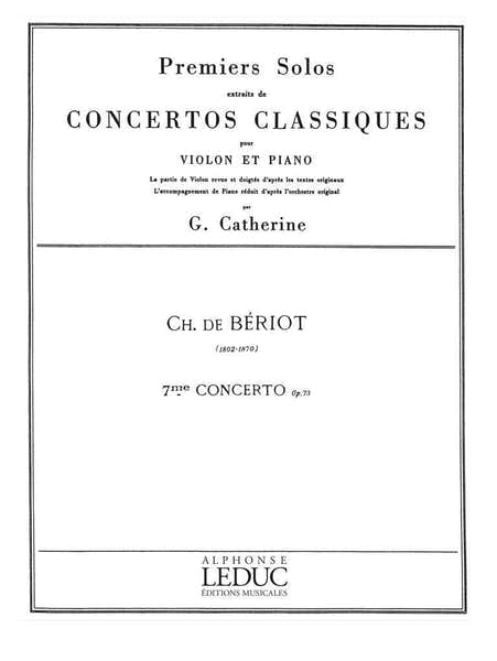 Leduc Beriot Charles De - 1er Solo Extrait Du 7e Concerto - Violon & Piano