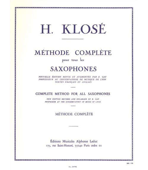 Leduc Méthode Complète Pour Tous Les Saxophones - Klosé