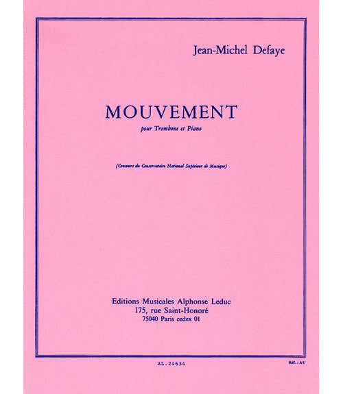 Leduc DEFAYE JEAN-MICHEL - MOUVEMENT - TROMBONE & PIANO
