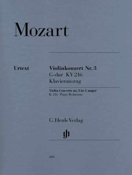 Henle Verlag Mozart W.a. - Violin Concerto No. 3 G Major K. 216