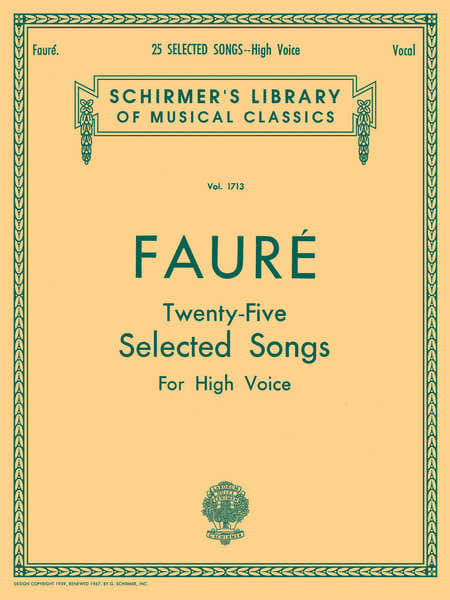 Schirmer 25 Selected Songs