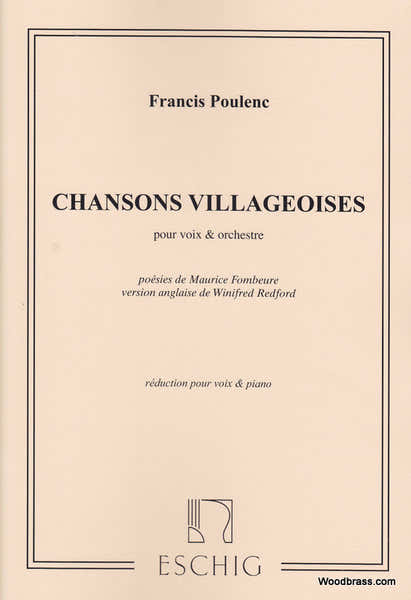 Edition Max Eschig Poulenc F. - Chansons Villageoises - Chant et Piano