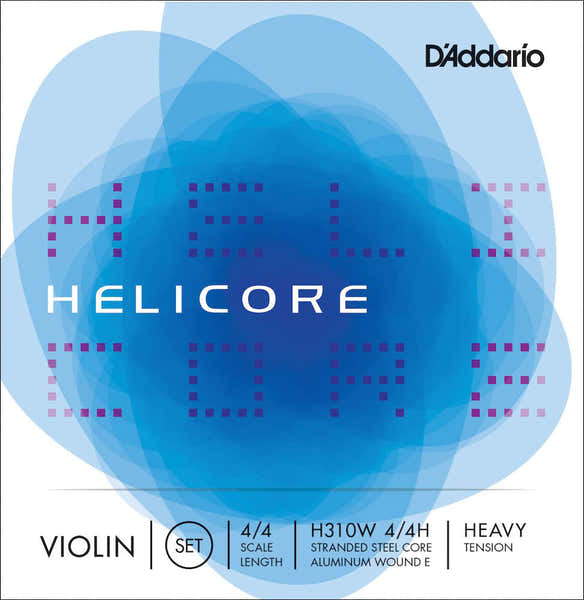 D'ADDARIO 4/4 HELICORE VIOLIN STRING SET WITH WOUND E SCALE HEAVY TENSION