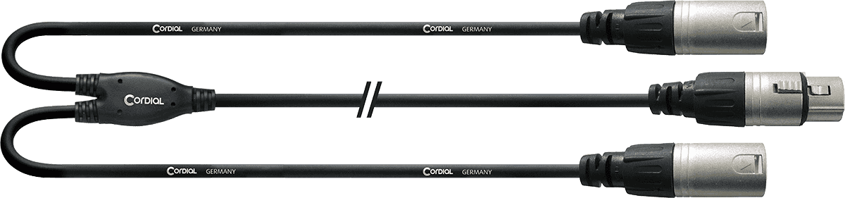 Y Cable Female XLR/2 Male XLR 30 CM
