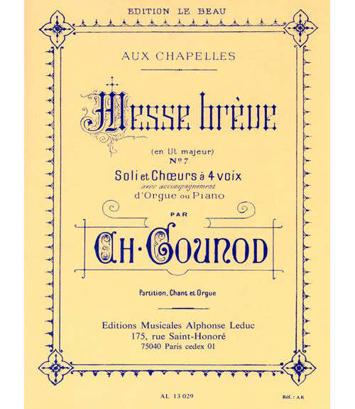 Leduc GOUNOD CHARLES - MESSE BREVE - CHANT/PIANO