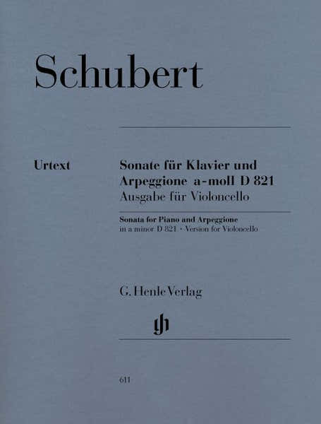 Henle Verlag Schubert F. - Sonata For Piano And Arpeggione A Minor D 821 (op. Post.) (version For Violoncello)
