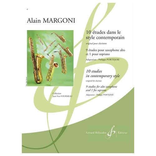 Billaudot Margoni Alain - 10 Etudes Dans Le Style Contemporain - Saxophone