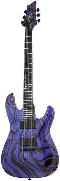 Schecter C-1 Hydro Dip Purple Obsidian