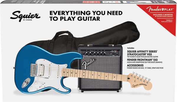 Squier Stratocaster HSS Affinity Pack MN Lake Placid Blue