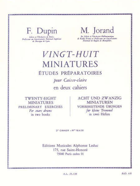 Leduc Dupin F. Jorand M. - 28 Miniatures Vol. 2 - Caisse Claire