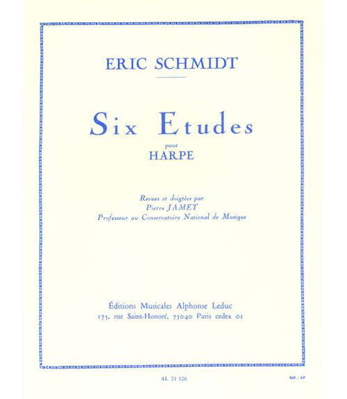 Leduc SCHMIDT ERIC - SIX ETUDES POUR HARPE