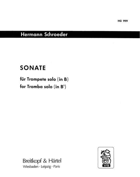 Edition Breitkopf Schroeder Hermann - Sonate - Trumpet