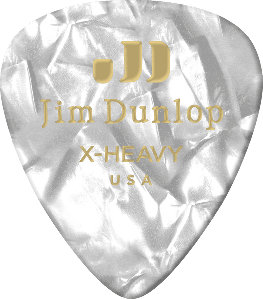 Dunlop 12 x Extra Heavy Genuine Celluloid Perloid White