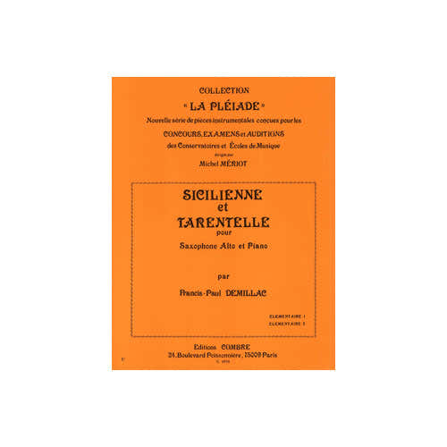 Combre Demillacfp - Sicilienne et Tarentelle - Saxophone et Piano