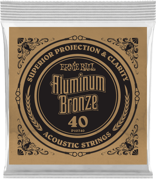 Ernie Ball .040 ALUMINUM BRONZE WOUND ACOUSTIC GUITAR STRINGS