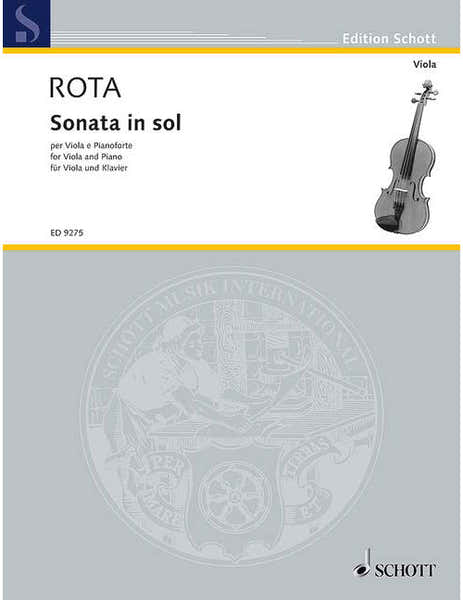 Schott Rota - Sonata In Sol - Alto et Piano