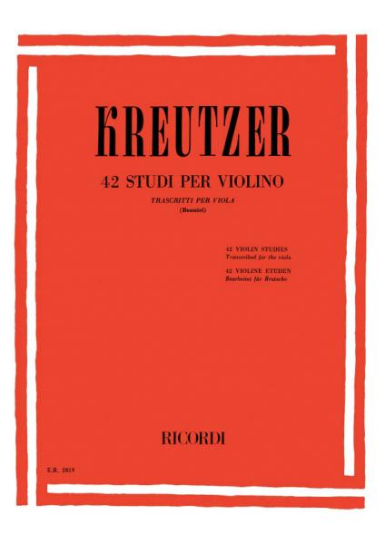 Ricordi Kreutzer R. - 42 Studi Per Violino - Alto