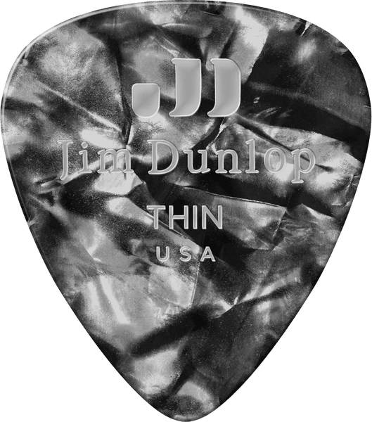 Dunlop 12 x Thin Celluloid Black Perloid