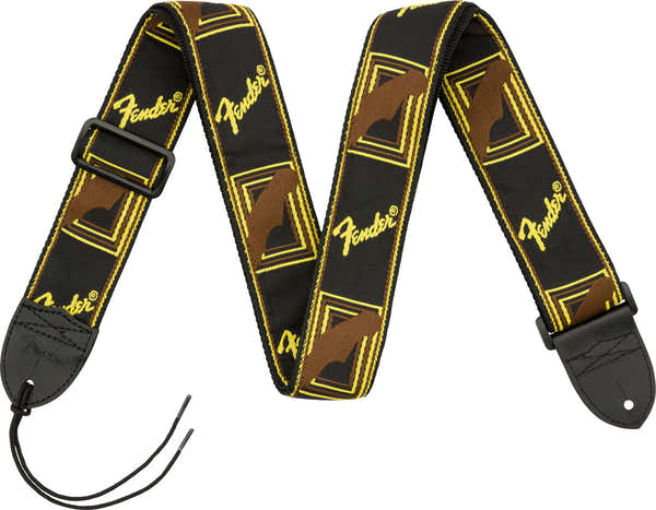 Fender 2 Monogrammed Strap Black/Yellow/Brown