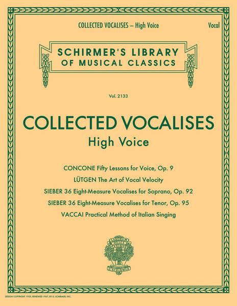 Schirmer Collected Vocalises: High Voice