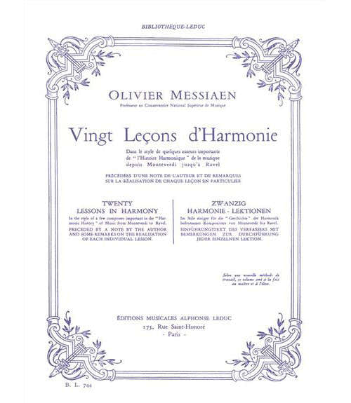 Leduc MESSIAEN OLIVIER - 20 LEÇONS D'HARMONIE