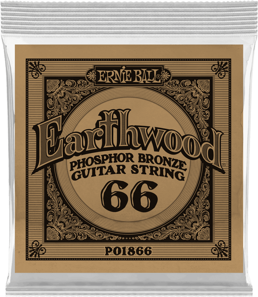 Ernie Ball .066 EARTHWOOD PHOSPHOR BRONZE ACOUSTIC GUITAR STRINGS