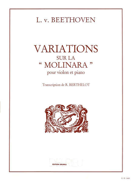 Edition Delrieu Beethoven L.van - Variations Sur La Molinara - Violon