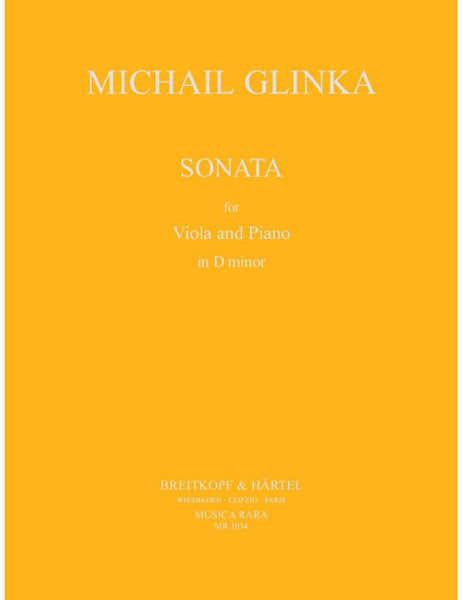 Edition Breitkopf GLINKA - SONATE IN D-MOLL - ALTO ET PIANO