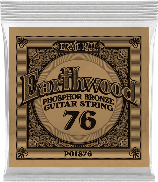 Ernie Ball .076 EARTHWOOD PHOSPHOR BRONZE ACOUSTIC GUITAR STRINGS