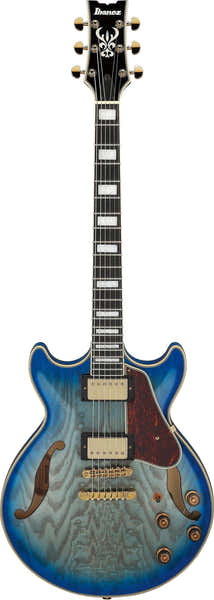 Ibanez AM93QAJBB Jet Blue Burst Artcore Expressionist