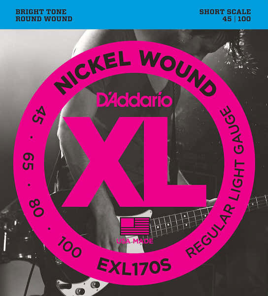 D'ADDARIO EXL170s Nickel Wound Short Scale Light 45-100