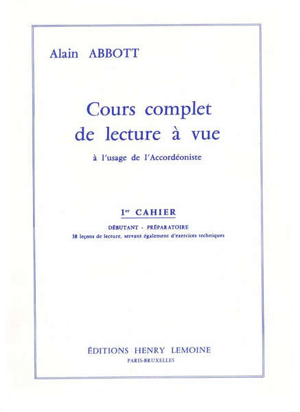 ABBOTT ALAIN - LECTURE A VUE VOL.1 - ACCORDEON
