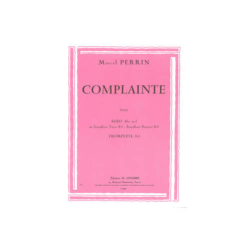 Combre Perrin - Complainte - Saxophone Ou Trompette et Piano