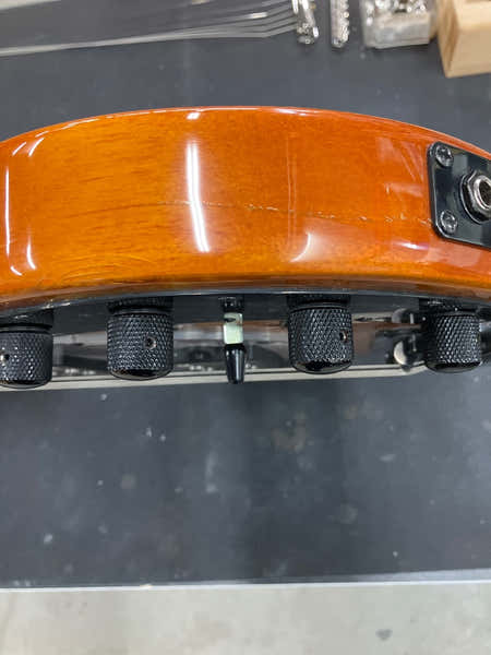 STERLING BY MUSIC MAN Ray 34 HH Poplar Burl Amber - B Stock