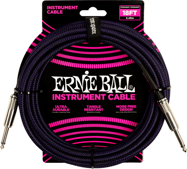 Ernie Ball 5.5M JACK MONO MALE TO JACK MONO MALE BLACK AND PURPLE