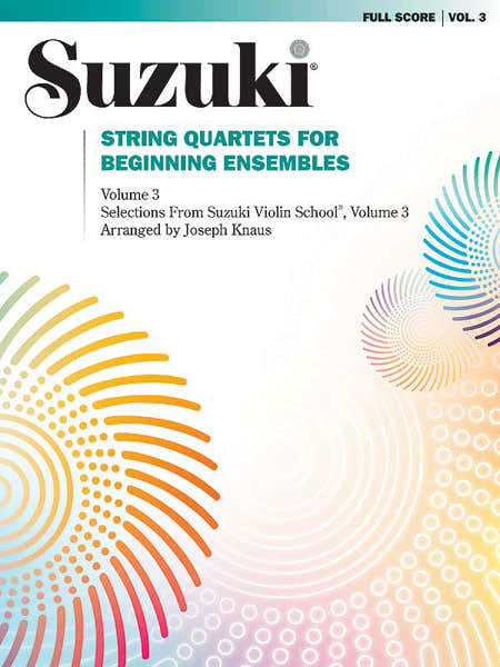 Alfred Publishing SUZUKI / KNAUS JOSEPH - STRING QUARTET FOR BEGINNING ENSEMBLES VOL.3