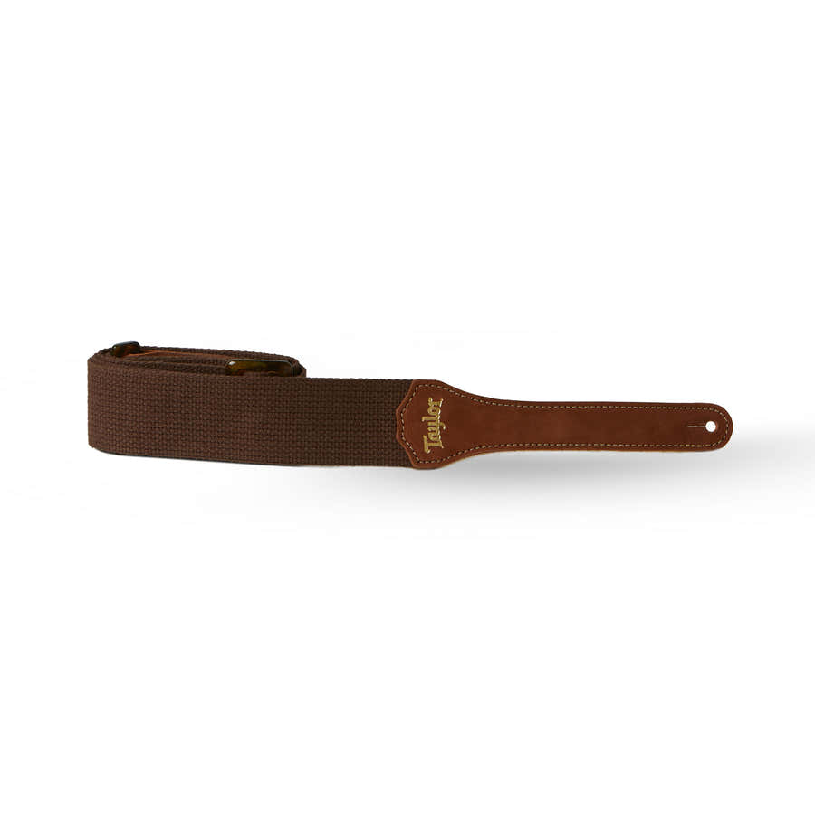 4001-20 GS Mini Strap Chocolate Brown Cotton 2" Amber Buckle