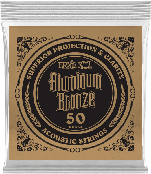 Ernie Ball .050 ALUMINUM BRONZE WOUND ACOUSTIC GUITAR STRINGS
