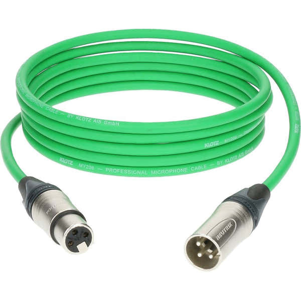 Klotz M1 MIC CABLE GREEN 2,0 M XLR 3P. F/M NEUTRIK