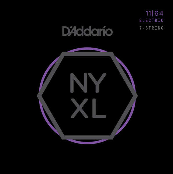 D'ADDARIO STRINGS FOR ELECTRIC GUITAR 7 STRINGS NYXL1164 NICKEL NET MEDIUM 11-64
