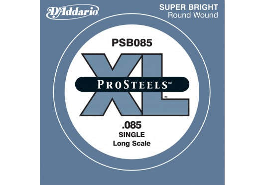 D'ADDARIO PSB085 PROSTEELS BASS GUITAR SINGLE STRING LONG SCALE .085