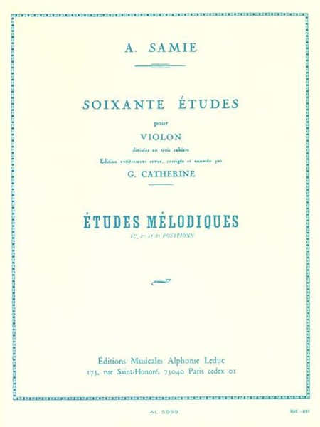 Leduc Samie - 60 Etudes Vol.3 : Etudes Melodiques Op.33 - Violon